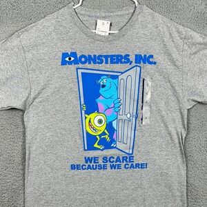 Disney Pixar Monsters Inc. T-Shirt Short Sleeve Tee Mens Large Gray Graphic NEW